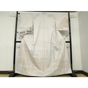 平和屋着物●中国三大刺繍　スワトウ刺繍　総刺繍　訪問着　本場大島紬　80亀甲　白大島　草花文　証紙付...