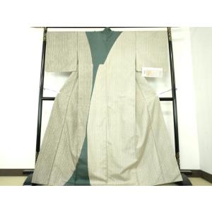 平和屋着物●石川県指定無形文化財　牛首紬　白山工房　手織り　訪問着　変わり間道　証紙付き　正絹　逸品...