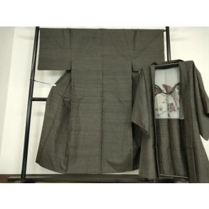 平和屋着物●男性　紬　アンサンブル　80亀甲　正絹　逸品　DABC3065az