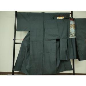 平和屋着物■男性　本場大島紬　アンサンブル　80亀甲　総詰め　林安隆作　羽裏：虎　証紙付き　正絹　逸...