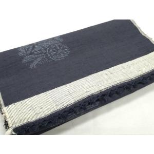 平和屋着物▼結城紬　反物　着尺　80亀甲　飛び亀甲柄　花車文　逸品　未使用　DABD4771zy