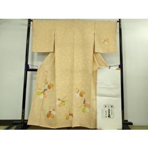 平和屋本店●極上　銀座　志ま亀　訪問着　桐花文　鬼しぼ縮緬　たとう紙付き　逸品　DZAB2525kh...