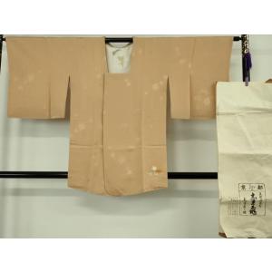 平和屋着物∞極上　銀座　志ま亀　道行コート　楓　白茶色地　金彩　羽裏・唐子　たとう紙付き　逸品　DZ...