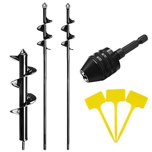 heizi アースドリル アースオーガー 園芸用 ドリル 支柱 ポール 下穴 電動工具 穴掘り (4...