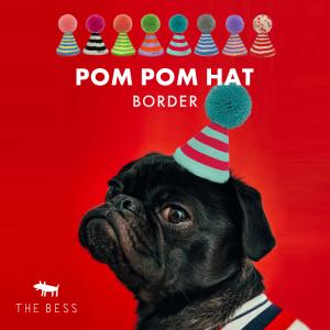ペット パーティー 帽子 / THE BESS　POM POM HAT ボーダー 全8種 / 犬 猫 わんちゃん ねこちゃん 帽子 誕生日 パーティー｜heliosholding