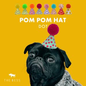 ペット パーティー 帽子 / THE BESS　POM POM HAT ドット 全8種 / 犬 猫 わんちゃん ねこちゃん 帽子 誕生日 パーティー｜heliosholding