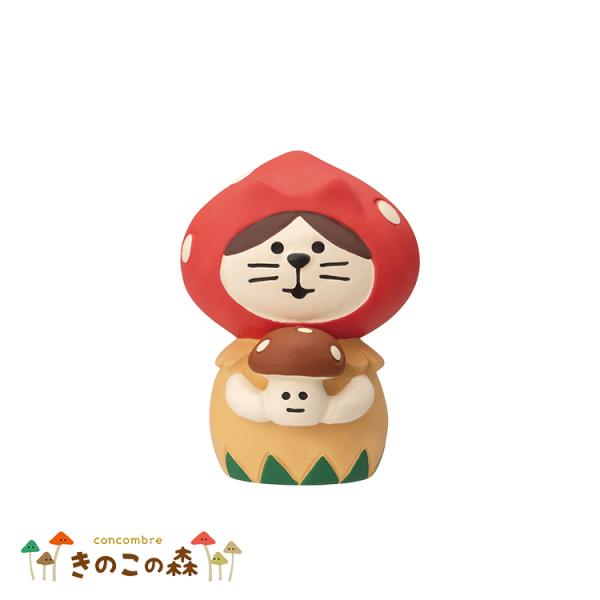 デコレ コンコンブル　ねこずきん きのこ 赤　　　2023 きのこの森 アポン