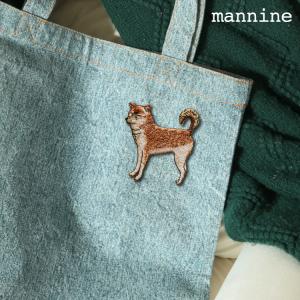 mannine ブローチ / ブローチ Momo / マンナイン man9 岸本万里 アクセサセリー バッジ ワンポイント 刺繍 犬 dog｜heliosholding