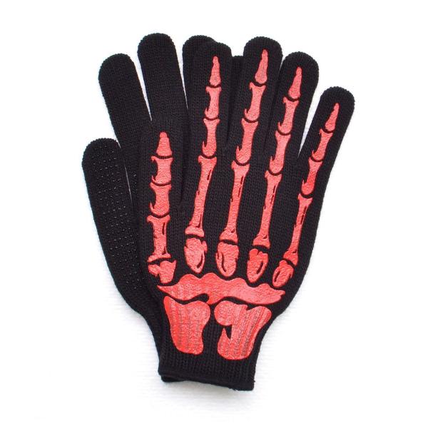 ワーキンググローブ グローブ 手袋 軍手 ボーンハンド ボーン 骨 ブラック レッド ユニセックス ...