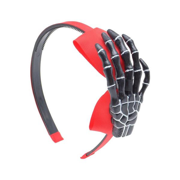 カチューシャ リボン ボーン 骨 レッド ブラック ハロウィン イベント KREEPSVILLE 6...