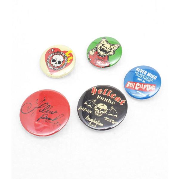 バッジ 缶バッジ ブローチ リメイク スカル ドクロ 髑髏 ロゴ ブラック レッド グリーン ブルー...
