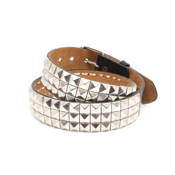 ベルト スタッズ 鋲 ピラミッド ファイクレザー 合皮 ブラック シルバー HELLCATPUNKS...