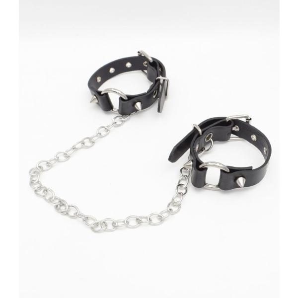 リストバンド チェーン リング スタッズ ブラック レッド パープル Fサイズ ユニセックス HEL...