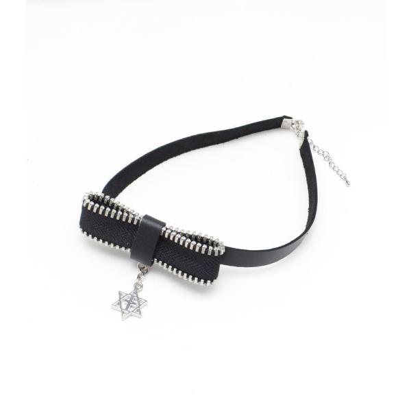 チョーカー 首輪 ジップ ペンタグラム スター 星 ブラック シルバー HELLCATPUNKS ヘ...