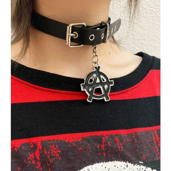 チョーカー 首輪 アナーキー ブラック レッド ユニセックス 男女兼用 HELLCATPUNKS ヘ...