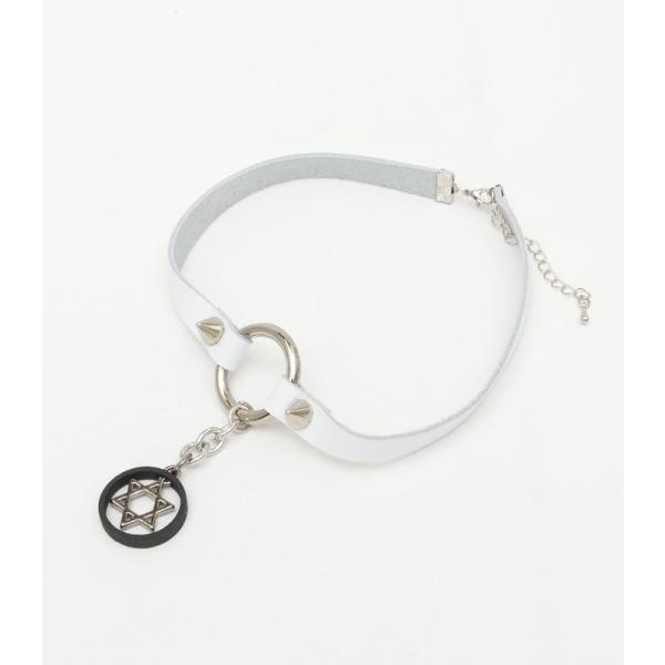 チョーカー 首輪 リング ヘキサグラム スター 星 ブラック ホワイト シルバー HELLCATPU...