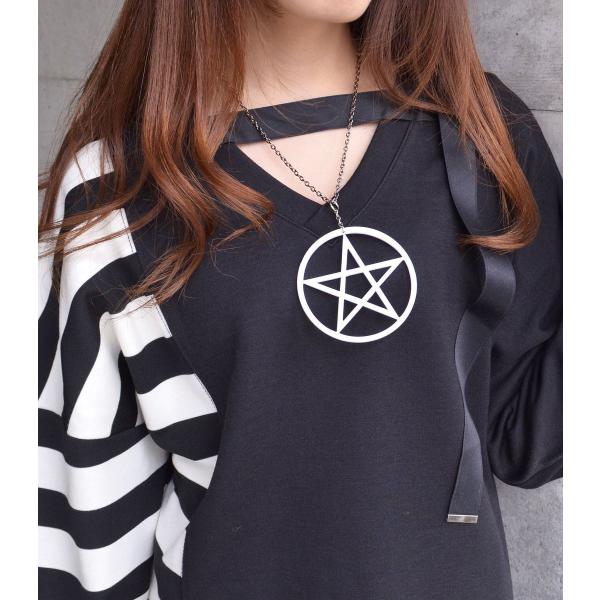 ネックレス ペンタグラム 五芒星 スター 星 ブラック ホワイト HELLCATPUNKS ヘルキャ...