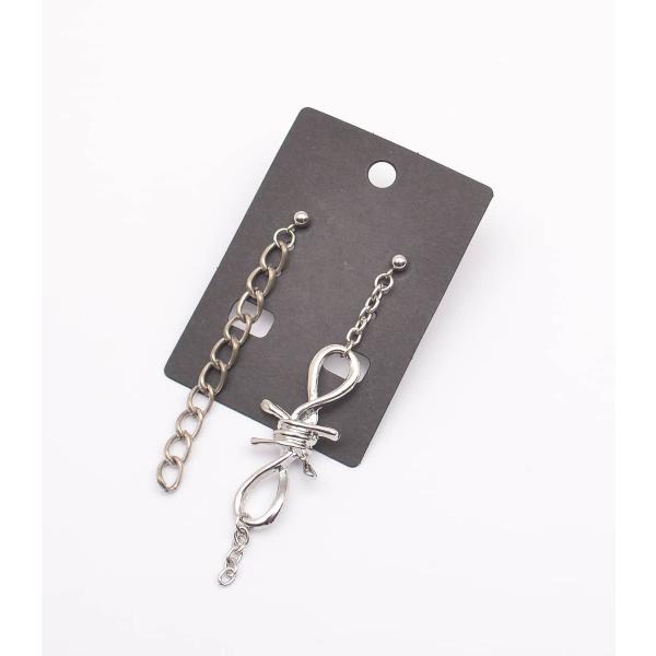 ピアス セット スタッド 有刺鉄線 チェーン シルバー ユニセックス 男女兼用 HELLCATPUN...