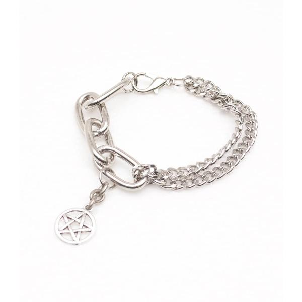 ブレスレット チェーン ペンタグラム 五芒星 スター 星 シルバー レディース ユニセックス HEL...