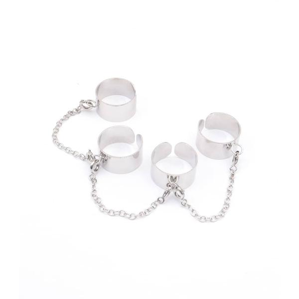 リング 指輪 チェーン シルバー フリーサイズ ユニセックス 男女兼用 HELLCATPUNKS ヘ...