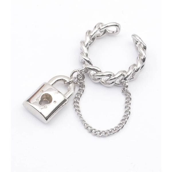 リング 指輪 南京錠 チェーン シルバー フリーサイズ ユニセックス HELLCATPUNKS ヘル...