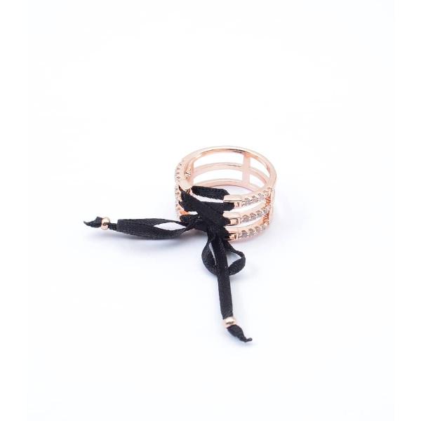 リング 指輪 レースアップ リボン ラインストーン ゴールド 15号 レディース HELLCATPU...