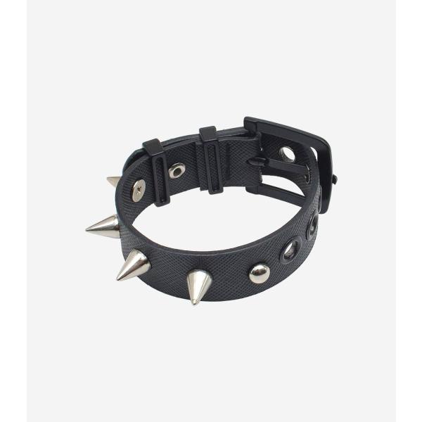 ブレスレット リストバンド スパイク スタッズ ブラック シルバー ユニセックス 男女兼用 HELL...