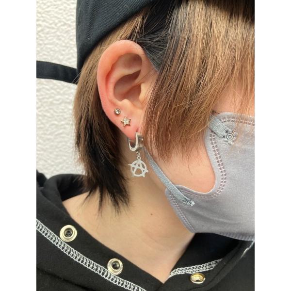 ピアス シングルピアス リング シルバー ユニセックス 男女兼用 HELLCATPUNKS ヘルキャ...