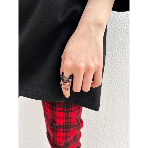 リング 指輪 チェーン ブラック 13号 HELLCATPUNKS ヘルキャットパンクス チェーンリ...