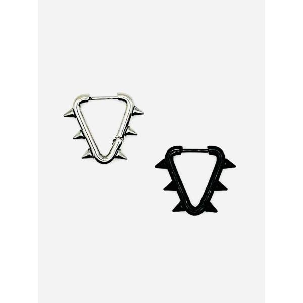 ピアス トライアングル スパイク スタッズ シルバー ブラック ユニセックス HELLCATPUNK...