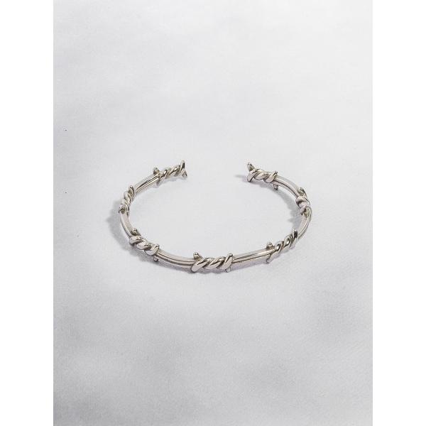 ブレスレット バングル 有刺鉄線 シルバー Fサイズ ユニセックス 男女兼用 HELLCATPUNK...