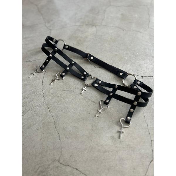 ベルト ハート クロス ブラック Fサイズ レディース HELLCATPUNKS ヘルキャットパンク...