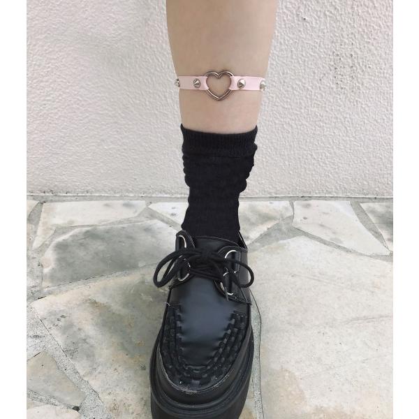 アンクルバンド 足首 レッグアイテム ハート スタッズ 鋲 ブラック ピンク HELLCATPUNK...