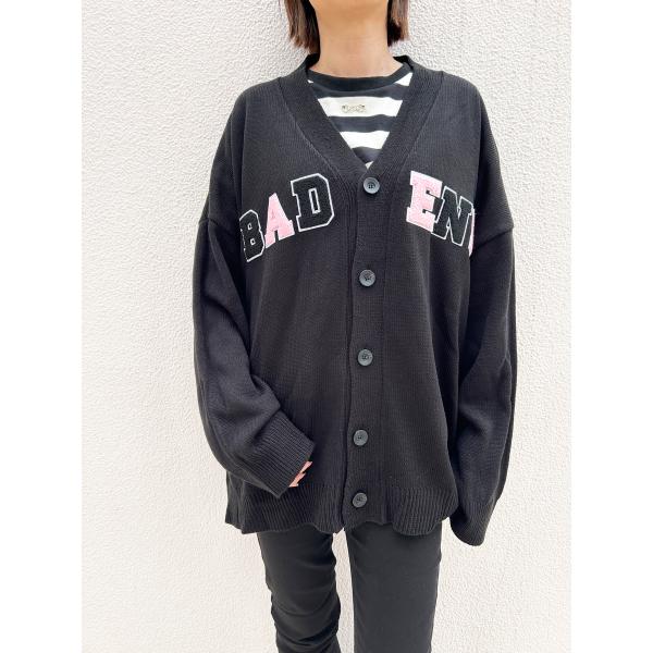 カーディガン ニット Vネック 長袖 ブラック Fサイズ レディース HELLCATPUNKS ヘル...