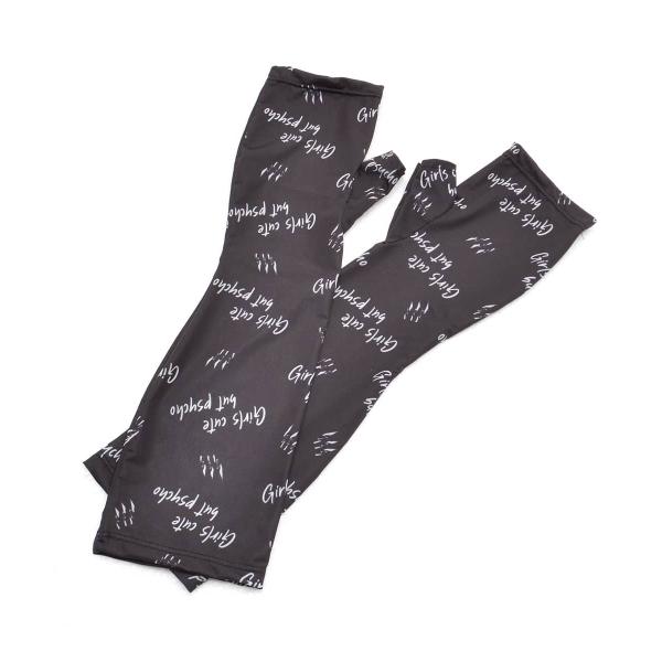 アームカバー 総柄 UVカット UV対策 日焼け防止 ブラック レディース HELLCATPUNKS...