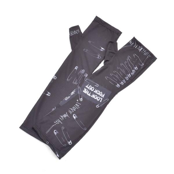 アームカバー UVカット UV対策 日焼け防止 プリント グラフィック ブラック レディース HEL...