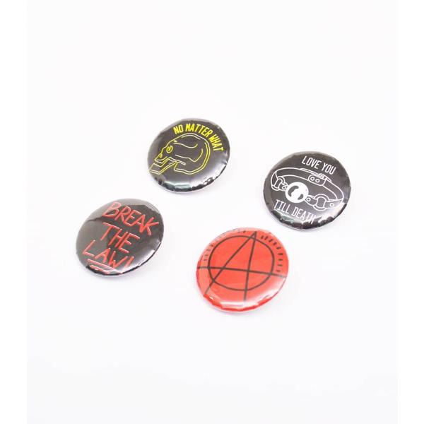 缶バッジ バッジ セット ブラック レッド ユニセックス 男女兼用 HELLCATPUNKS ヘルキ...