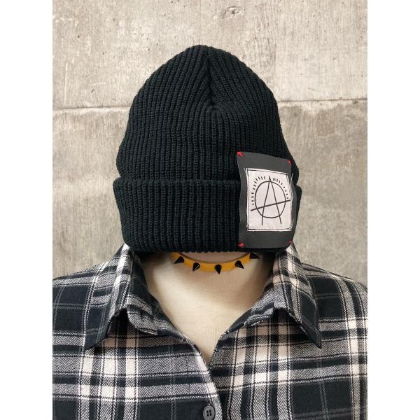 ニットキャップ パッチ ワッペン ブラック ユニセックス 男女兼用 HELLCATPUNKS ヘルキ...