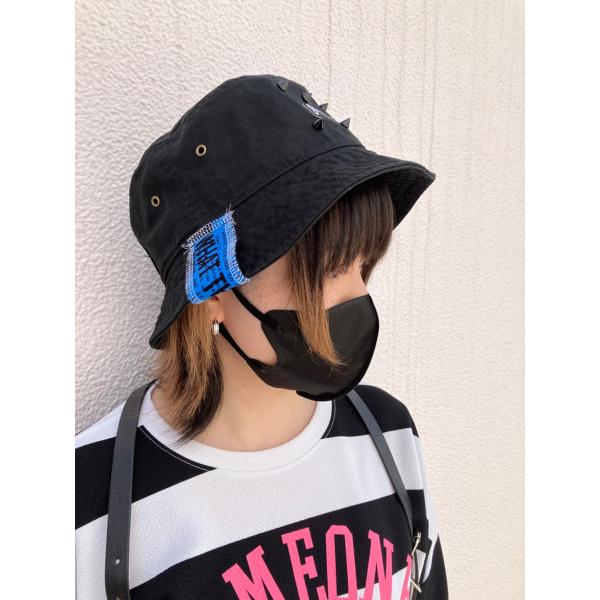 ハット バケットハット パッチ スタッズ ブラック ユニセックス 男女兼用 HELLCATPUNKS...