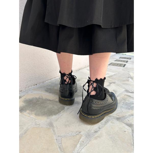 ソックス 靴下 レースアップ 編み上げ リボン ブラック Fサイズ レディース HELLCATPUN...
