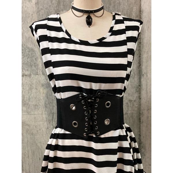 ベルト コルセット レースアップ ブラック Fサイズ レディース HELLCATPUNKS ヘルキャ...