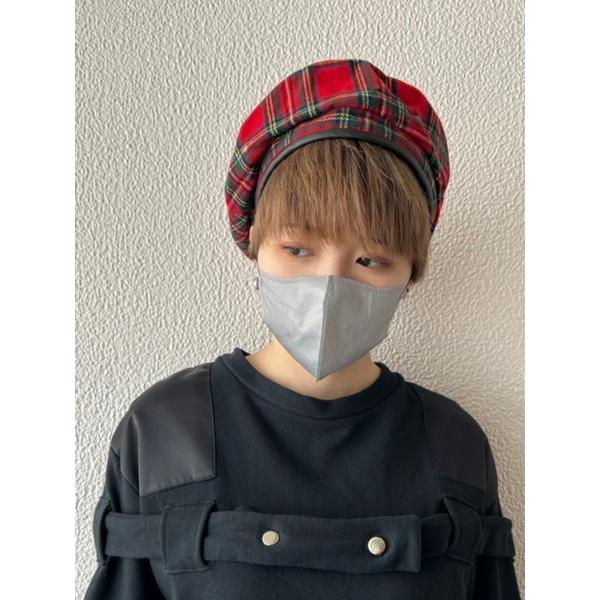 ベレー帽 タータンチェック レッド ネイビー Fサイズ ユニセックス 男女兼用 HELLCATPUN...