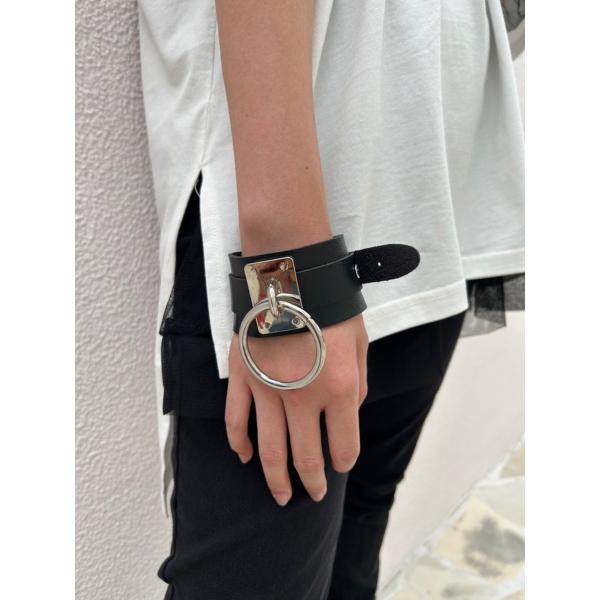 ブレスレット リストバンド リング ブラック レッド Fサイズ ユニセックス 男女兼用 HELLCA...