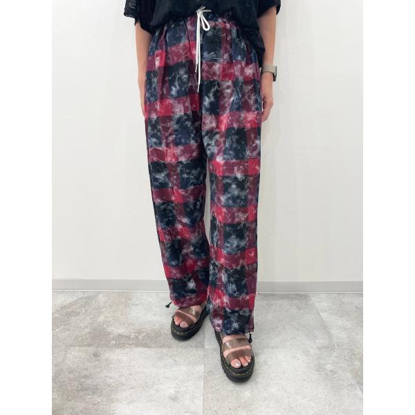 パンツ チェック ドローストリング レッド ネイビー ユニセックス Fサイズ HELLCATPUNK...