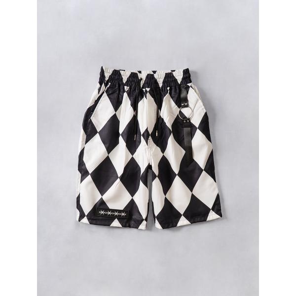 パンツ ショートパンツ チェック ブラック ホワイト Fサイズ ユニセックス HELLCATPUNK...