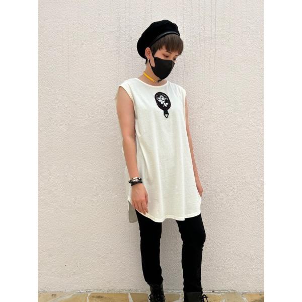 タンクトップ パッチ ホワイト ブラック Fサイズ ユニセックス HELLCATPUNKS ヘルキャ...