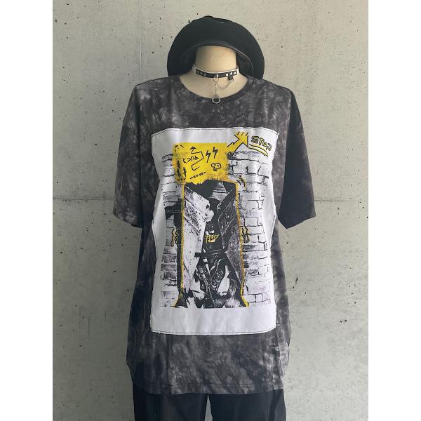 Tシャツ 半袖 タイダイ パッチ ブラック Mサイズ Lサイズ XLサイズ ユニセックス HELLC...