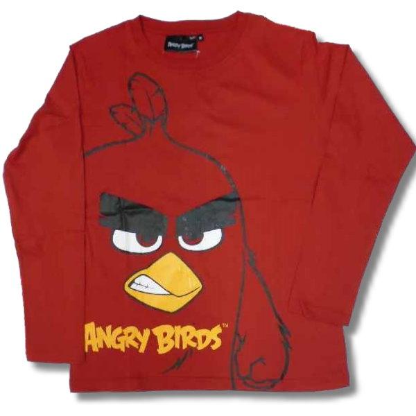 アングリーバード アメカジ フルプリント メンズ 長袖 Tシャツ 映画 赤 / bia085