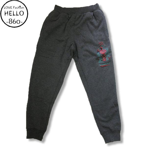 AS スヌーピー ロング パンツ メンズ 裏ボア クルクル 柄 ルームウェア ボトム / bib01...