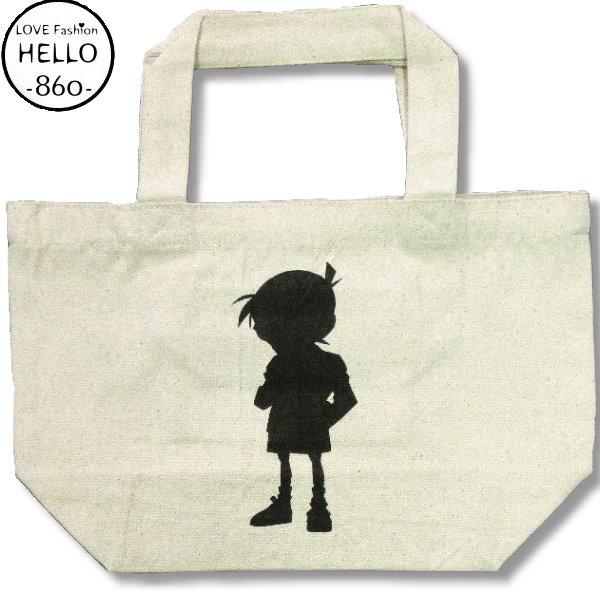 名探偵 コナン ミニトート バッグ コナン 影絵 柄  オートミール / bic019